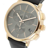 Buy Shop Calvin Klein Posh Grey Dial Black Leather Strap Watch for Men - K8Q376C3 USA Online