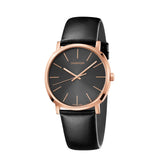 Buy Shop Calvin Klein Posh Grey Dial Black Leather Strap Watch for Men - K8Q376C3 USA Online