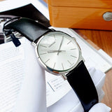 Buy Shop Calvin Klein Posh Silver Dial Black Leather Strap Watch for Men - K8Q311C6 USA Online