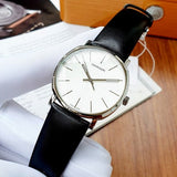 Buy Shop Calvin Klein Posh Silver Dial Black Leather Strap Watch for Men - K8Q311C6 USA Online