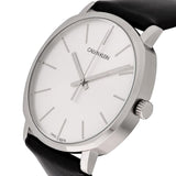 Buy Shop Calvin Klein Posh Silver Dial Black Leather Strap Watch for Men - K8Q311C6 USA Online