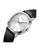 Buy Shop Calvin Klein Posh Silver Dial Black Leather Strap Watch for Men - K8Q311C6 USA Online