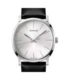 Buy Shop Calvin Klein Posh Silver Dial Black Leather Strap Watch for Men - K8Q311C6 USA Online