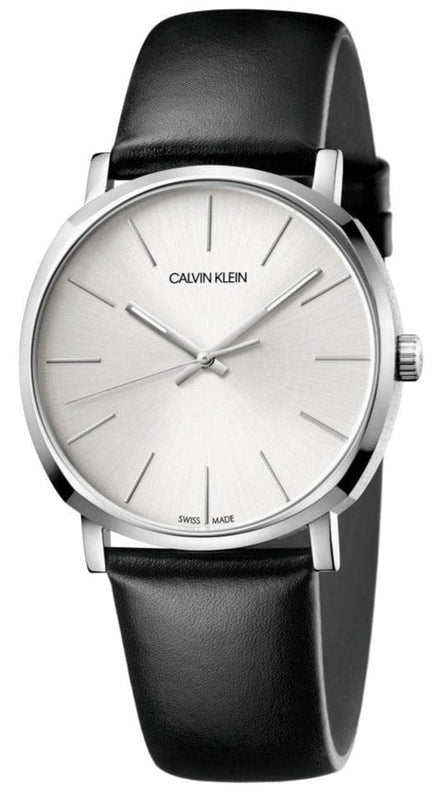 Buy Shop Calvin Klein Posh Silver Dial Black Leather Strap Watch for Men - K8Q311C6 USA Online