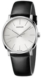 Buy Shop Calvin Klein Posh Silver Dial Black Leather Strap Watch for Men - K8Q311C6 USA Online