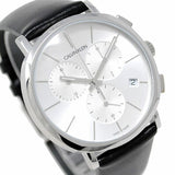 Buy Shop Calvin Klein Posh Silver Dial Black Leather Strap Watch for Men - K8Q371C6 USA Online