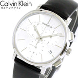 Buy Shop Calvin Klein Posh Silver Dial Black Leather Strap Watch for Men - K8Q371C6 USA Online