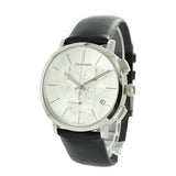 Buy Shop Calvin Klein Posh Silver Dial Black Leather Strap Watch for Men - K8Q371C6 USA Online
