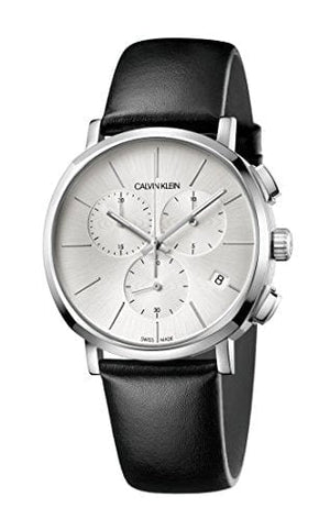 Buy Shop Calvin Klein Posh Silver Dial Black Leather Strap Watch for Men - K8Q371C6 USA Online