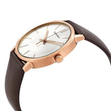 Buy Shop Calvin Klein Posh Silver Dial Brown Leather Strap Watch for Men - K8Q316G6 USA Online