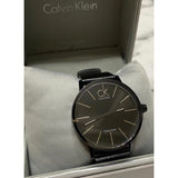 Buy Shop Calvin Klein Post Minimal Black Dial Black Leather Strap Watch for Men - K7621401 USA Online