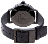 Buy Shop Calvin Klein Post Minimal Black Dial Black Leather Strap Watch for Men - K7621401 USA Online