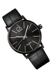 Buy Shop Calvin Klein Post Minimal Black Dial Black Leather Strap Watch for Men - K7621401 USA Online