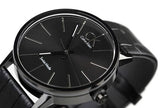 Buy Shop Calvin Klein Post Minimal Black Dial Black Leather Strap Watch for Men - K7621401 USA Online