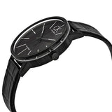 Buy Shop Calvin Klein Post Minimal Black Dial Black Leather Strap Watch for Men - K7621401 USA Online