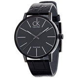 Buy Shop Calvin Klein Post Minimal Black Dial Black Leather Strap Watch for Men - K7621401 USA Online