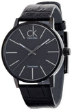 Buy Shop Calvin Klein Post Minimal Black Dial Black Leather Strap Watch for Men - K7621401 USA Online