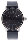 Buy Shop Calvin Klein Post Minimal Black Dial Black Leather Strap Watch for Men - K7621401 USA Online