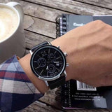 Buy Shop Calvin Klein Post Minimal Chronograph Black Dial Black Leather Strap Watch for Men - K7627107 USA Online