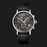 Buy Shop Calvin Klein Post Minimal Chronograph Black Dial Black Leather Strap Watch for Men - K7627107 USA Online