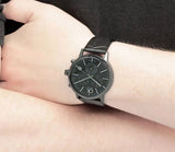 Buy Shop Calvin Klein Post Minimal Chronograph Black Dial Black Leather Strap Watch for Men - K7627401 USA Online