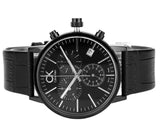 Buy Shop Calvin Klein Post Minimal Chronograph Black Dial Black Leather Strap Watch for Men - K7627401 USA Online