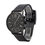 Buy Shop Calvin Klein Post Minimal Chronograph Black Dial Black Leather Strap Watch for Men - K7627401 USA Online