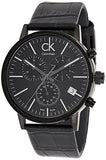 Buy Shop Calvin Klein Post Minimal Chronograph Black Dial Black Leather Strap Watch for Men - K7627401 USA Online
