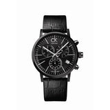 Buy Shop Calvin Klein Post Minimal Chronograph Black Dial Black Leather Strap Watch for Men - K7627401 USA Online