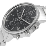 Buy Shop Calvin Klein Post Minimal Chronograph Black Dial Silver Steel Strap Watch for Men - K7627161 USA Online