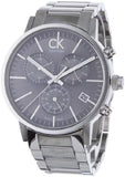 Buy Shop Calvin Klein Post Minimal Chronograph Black Dial Silver Steel Strap Watch for Men - K7627161 USA Online