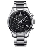Buy Shop Calvin Klein Post Minimal Chronograph Black Dial Silver Steel Strap Watch for Men - K7627161 USA Online