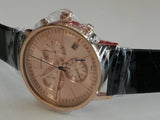 Buy Shop Calvin Klein Post Minimal Chronograph Rose Gold Dial Black Leather Strap Watch for Men - K7627201 USA Online
