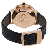 Buy Shop Calvin Klein Post Minimal Chronograph Rose Gold Dial Black Leather Strap Watch for Men - K7627201 USA Online