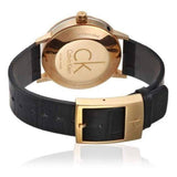 Buy Shop Calvin Klein Post Minimal Rose Gold Dial Black Leather Strap Watch for Men - K7621201 USA Online