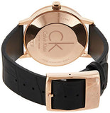 Buy Shop Calvin Klein Post Minimal Rose Gold Dial Black Leather Strap Watch for Men - K7621201 USA Online