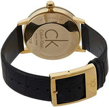 Buy Shop Calvin Klein Post Minimal Rose Gold Dial Black Leather Strap Watch For Men - K7622201 USA Online