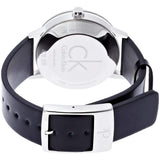 Buy Shop Calvin Klein Post Minimal Silver Dial Black Leather Strap Watch for Men - K7621192 USA Online