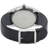 Buy Shop Calvin Klein Post Minimal Silver Dial Black Leather Strap Watch for Men - K7621192 USA Online