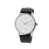 Buy Shop Calvin Klein Post Minimal Silver Dial Black Leather Strap Watch for Men - K7621192 USA Online
