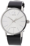 Buy Shop Calvin Klein Post Minimal Silver Dial Black Leather Strap Watch for Men - K7621192 USA Online