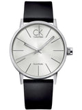 Buy Shop Calvin Klein Post Minimal Silver Dial Black Leather Strap Watch for Men - K7621192 USA Online