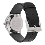 Buy Shop Calvin Klein Post Minimal Silver Dial Black Leather Strap Watch for Men - K7622185 USA Online