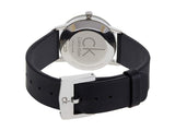 Buy Shop Calvin Klein Post Minimal Silver Dial Black Leather Strap Watch for Men - K7622185 USA Online