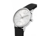 Buy Shop Calvin Klein Post Minimal Silver Dial Black Leather Strap Watch for Men - K7622185 USA Online