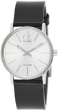 Buy Shop Calvin Klein Post Minimal Silver Dial Black Leather Strap Watch for Men - K7622185 USA Online