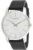 Buy Shop Calvin Klein Post Minimal Silver Dial Black Leather Strap Watch for Men - K7622185 USA Online