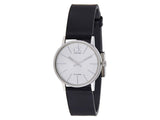 Buy Shop Calvin Klein Post Minimal Silver Dial Black Leather Strap Watch for Men - K7622185 USA Online