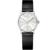 Buy Shop Calvin Klein Post Minimal Silver Dial Black Leather Strap Watch for Men - K7622185 USA Online