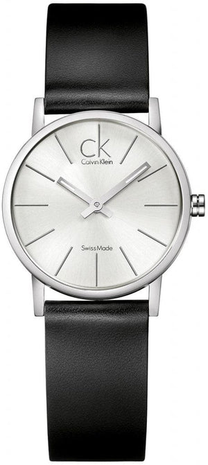 Buy Shop Calvin Klein Post Minimal Silver Dial Black Leather Strap Watch for Men - K7622185 USA Online